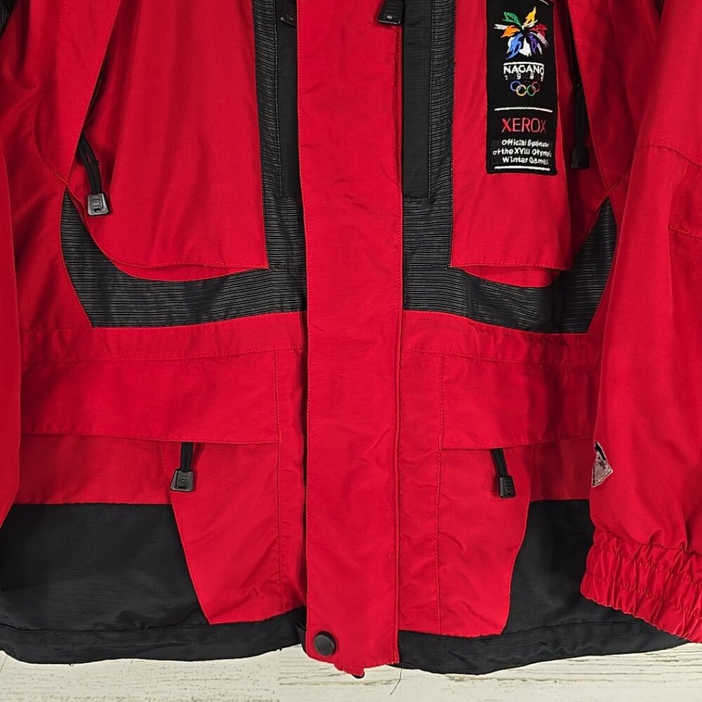 VINTAGE 90'S SERAC RED JACKET MEN'S SZ XL NAGANO OLIMPYC WINTER GAMES 1998 FLAWS - Picture 3 of 16